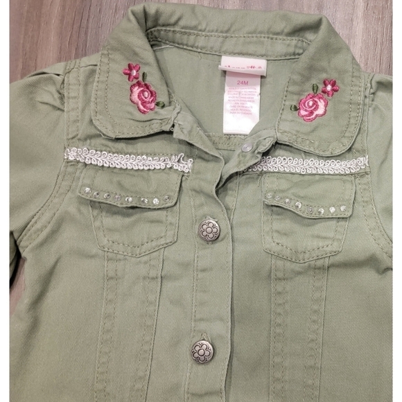 Nanette Girls Embroidered Collar Gemstone Button-up Jacket - Picture 3 of 7